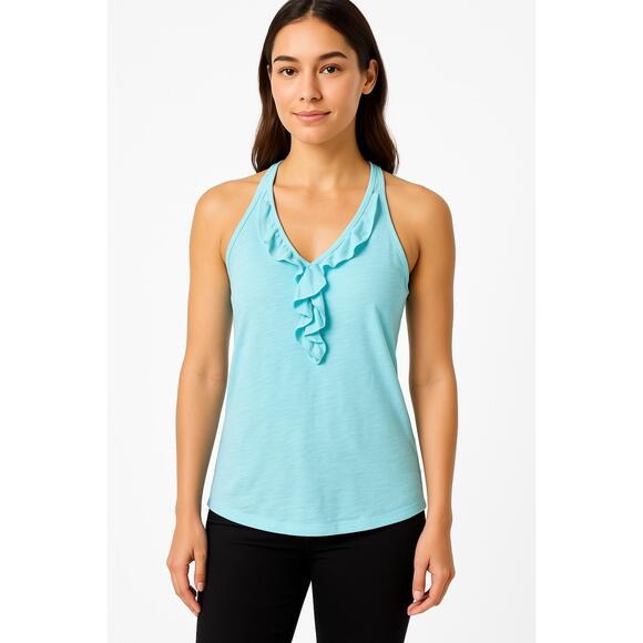 Lilly Pulitzer Tops - Lily Pulitzer Light Blue Sleeveless Ruffle Detail Tank Top Womens Small